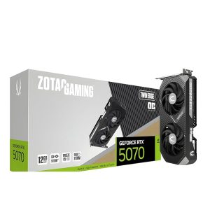 ZOTAC Gaming GeForce RTX 5070 Twin Edge OC Graphics Card - Black | 12 GB | DLSS 4 | GDDR7 | 192 bit | Dual Fan | SFF Ready | IceStorm 2.0 Advanced Cooling | ZT-B50700H-10P