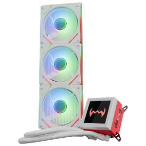 daWg L360AIO, 360Mm AIO Cooler, 3.4" IPS Detachable Type C Screen, Support Sockets - LGA 2066/ 115X/ 1200/1700/ 1851 & AM4/AM5, 2500 RPM Pump, ARGB Sync, PWM Fans, Braided Tubing (White),Desktop