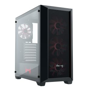 daWg X' Series 540 Full-Tower Gaming Cabinet/Case, Pre-Installed 4 ARGB Fans, EATX, ATX, mATX, Mini ITX, Support AIO Upto 360mm, Tempered Glass, Magnetic Dust Filters, USB 3.0 (Black)