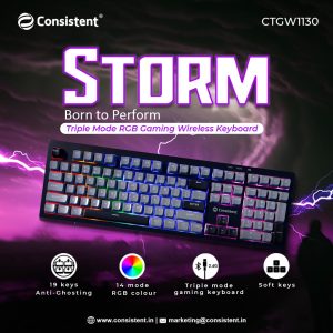Consistent Storm CTGW1130 Wireless Gaming Keyboard