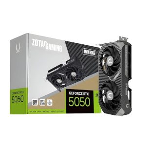 ZOTAC Gaming GeForce RTX 5050 Twin Edge Graphics Card - Black | 8 GB | DLSS 4 | GDDR6 | 128 bit | Dual Fan | 2560 CUDA Cores | ZT-B50500E-10M