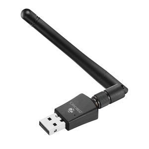 Zebronics ZEB-USB300WFD, 300Mbps WiFi USB Adapter with Advanced Security WPA/WPA2 encryption Standards, External Antenna & Access Point Mode for Hotspot (Black)