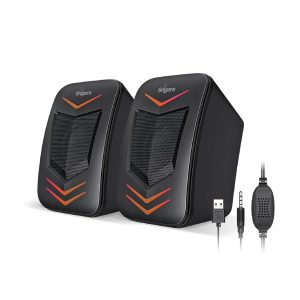FINGERS RGB-FunBeats USB Multimedia Speaker (2.0 Channel | Sleek Design with RGB Lights | Powerful Bass | in-line Controller)