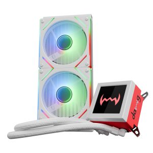 daWg L240AIO, 240Mm AIO Cooler, 3.4" IPS Detachable Type C Screen, Support Sockets - LGA 2066/ 115X/ 1200/1700/ 1851 & AM4/AM5, 2500 RPM Pump, ARGB Sync, PWM Fans, Braided Tubing (White),Desktop
