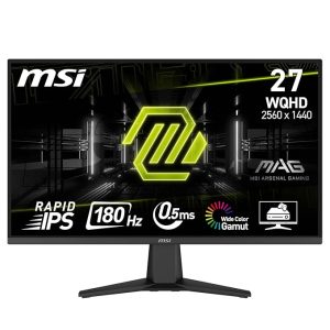 MSI MAG 275QF 27 Inch 2k WQHD Gaming Monitor - 2560 x 1440 Rapid IPS Panel, 180 Hz / 0.5ms (GtG, Min.), 101% sRGB Colour Gamut, Frameless Design, HDR Ready - DisplayPort 1.4, HDMI 2.0b(WQHD@144Hz)