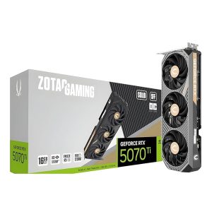 ZOTAC Gaming GeForce RTX 5070 Ti Solid SFF OC Graphics Card - Black | 16 GB | DLSS 4 | GDDR7 | 256 bit | IceStorm 3.0 Advanced Cooling | Triple Fan | White LED | ZT-B50710J3-10P