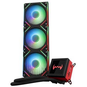 daWg L360AIO, 360Mm AIO Cooler, 3.4" IPS Detachable Type C Screen, Support Sockets - LGA 2066/ 115X/ 1200/1700/ 1851 & AM4/AM5, 2500 RPM Pump, ARGB Sync, PWM Fans, Braided Tubing (Black),Desktop