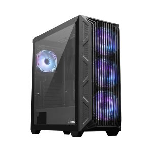 Zebronics Gaming PC Cabinet, E-ATX/ATX Support, USB 3.0, RGB Fans, High Airflow Design, Tempered Glass Panel, Top & Front 360mm AIO Support, Bottom PSU Design, Magnetic Dust Filters (Rogue, Black)