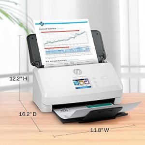 HP ScanJet Pro N4000 snw1, Fast 2βSided Scanner with Auto Document Feeder, Best for Small Business (6FW08A)