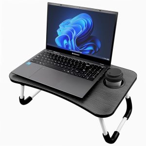ZEBRONICS LAPDESK X1 – Foldable Laptop Study Bed Table, Tablet Dock, Pen & Cup Holder, Anti Slip Rubber Feet, Max 15Kg Support, for Students & Work