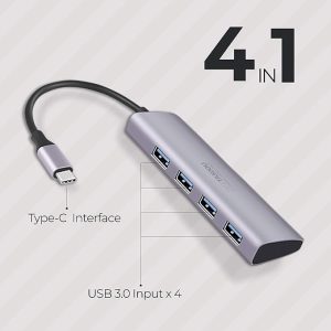 ZEBRONICS 4-in-1 USB Type C Multiport Adapter - Zeb TA500U