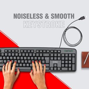 Intex Corona-G Wired Keyboard with 8 Million Clicks| Anti-Slip | Durable and Strong ABS Material | Retractable Stand | UV Coated Keys | 1.2m Cable (Black)