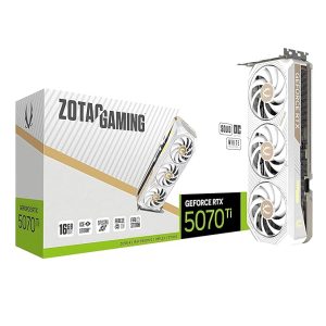 ZOTAC Gaming GeForce RTX 5070 Ti Solid CORE OC Graphics Card - White | 16 GB | DLSS 4 | GDDR7 | 256 bit | IceStorm 3.0 Advanced Cooling | Triple Fan | Spectra RGB | ZT-B50710Q2-10P