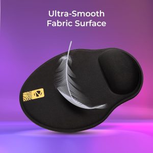 ZEBRONICS MSP-X5 Mouse Pad, for Speed and Precision Operation, Ultra-Smooth Fabric Surface + Memory Foam Wrist Rest, Optimised for All Mouse Sensors, Anti Slip Rubber Base, Surface of 211 x 240 mm
