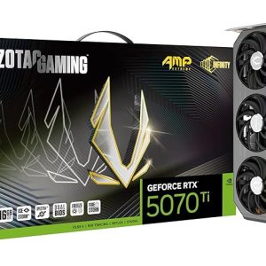 ZOTAC Gaming Geforce RTX 5070 Ti AMP Extreme Infinity Graphics Card - Black|16 GB|DLSS 4|GDDR7|256 Bit|Icestorm 3.0 Advanced Cooling|Triple Fan|Spectra 2.0 ARGB Lighting|ZT-B50710B-10P
