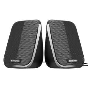 ZEBRONICS Fame, 2.0 USB Computer Speakers, 5 Watts, USB Powered, AUX, Volume Control Pod for PC, Laptops, Desktop