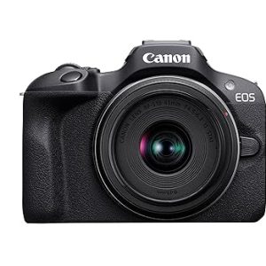 Canon EOS R100 24.1 MP Mirrorless Camera (Black) with RF-S18-45mm f/4.5-6.3 is STM Optical Zoom Lens | 4k Video