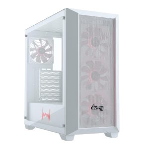daWg X' Series 540 Full-Tower Gaming Cabinet/Case, Pre-Installed 4 ARGB Fans, EATX, ATX, mATX, Mini ITX, Support AIO Upto 360mm, Tempered Glass, Magnetic Dust Filters, USB 3.0 (White)