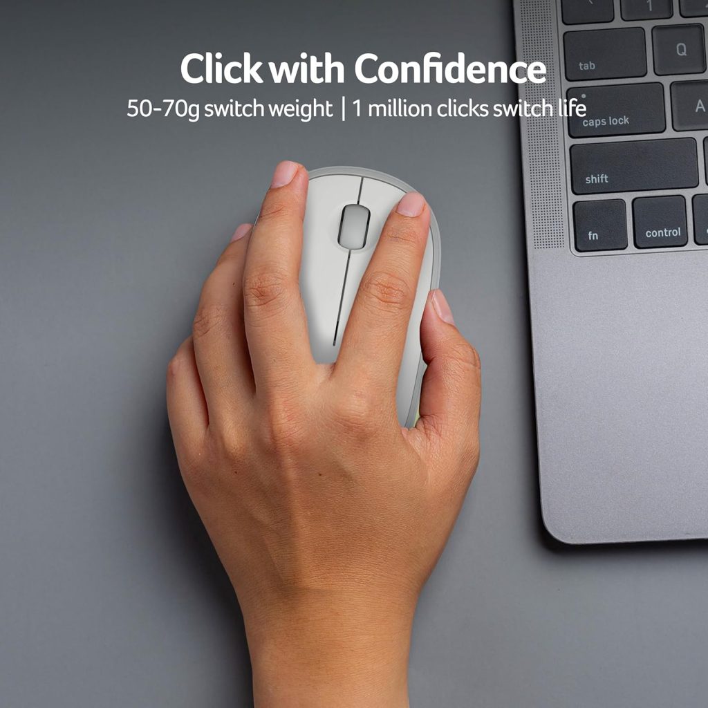 acer Flow Wireless Mouse | 1600 DPI Optical Sensor | 2.4GHz Wireless with USB Nano Receiver | Ergonomic Lightweight Design | Smooth Tracking for Laptop, PC & Mac – White/Green