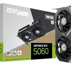 ZOTAC Gaming Geforce RTX 5060 Twin Edge OC Graphics Card - Black | 8 GB | DLSS4 | GDDR7 | 128 Bit | PCIE 5.0 | SFF Ready | 3840 CUDA Cores | ZT-B50600H-10M