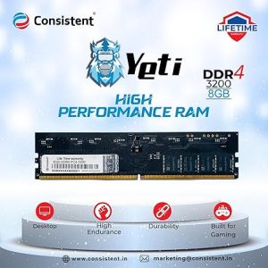 Consistent 8GB DDR4 3200mhz Yeti Ram for Desktop PC