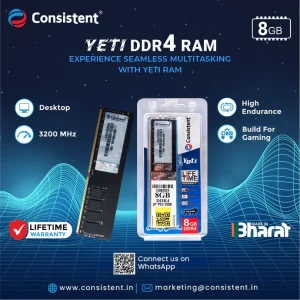 Consistent 8GB DDR4 3200mhz Yeti Ram for Desktop PC