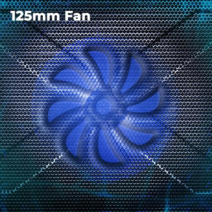 Zebronics NC2100 Laptop Cooling Stand with 125mm Fan, Silent Operation, LED Light, Supports up to 15.6 inch Laptops and Retractable Stand