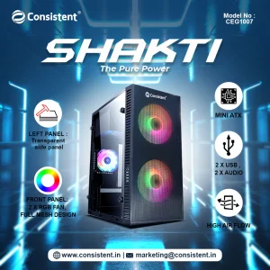 Consistent SHAKTI Mini ATX Cabinet – CEG1007