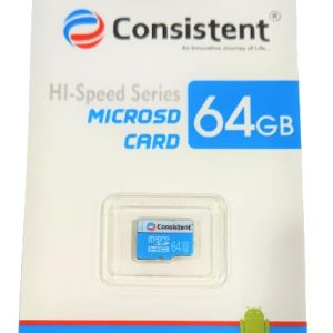Consistent 64GB Micro SD Card | Hi-Speed Series | Class 10 | micro SDXC | Blue | 2 Years Limited Warranty