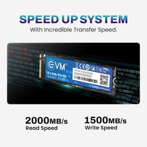 EVM 256GB NVMe M.2 SSD 2280 | PCIe Gen 3x4 Internal SSD | Up to 2000MB/s Read 1500MB/s Write | High Speed Storage for Laptop Desktop Gaming | 5 Year Warranty (EVMNV-256GB)