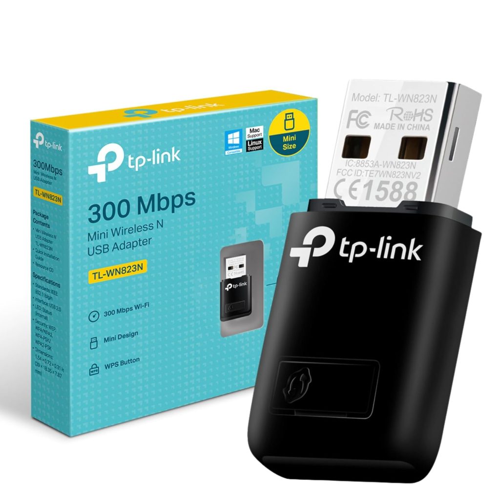 TP-LINK WiFi Dongle 300 Mbps Mini Wireless Network USB Wi-Fi Adapter for PC Desktop Laptop