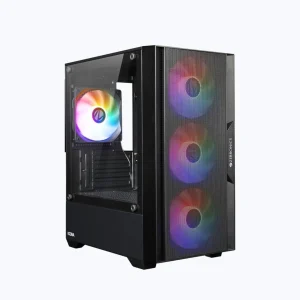 ZEBRONICS ZEB-CORA Mid tower Cabinet with USB 2.0 and USB 3.0 Ports Compatible with Gaming Console (Black)