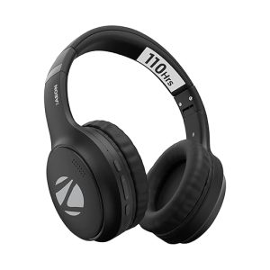 ZEBRONICS AEON Over Ear Wireless Headphone with 110h Battery Backup, Supports Bluetooth & AUX, Gaming Mode, ENC, Dual Pairing, Rapid Charging (Black)