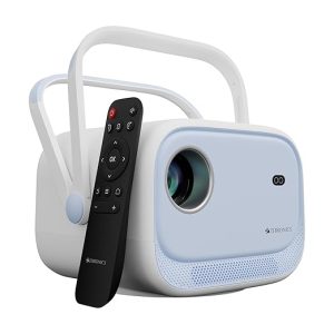 Zebronics Android Smart Projector, 1080p, 5200 Lumens, 200" Screen, 200° Tilt, Auto Focus, Auto Keystone, Auto Sensor Tech, BT, WiFi, App Support (Netflix, Prime, etc), Miracast (Pixaplay 34, Blue)
