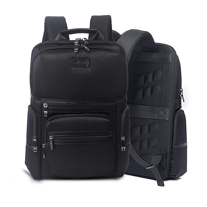 acer Business Laptops Backpack 15.6" for Men, Women, Boys, Girls | Premium bags for Gift- Water Resistant, USB Charging Port, Multiple Pockets & Trolley Strap - Black