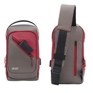 acer Sleek Cross Body Bag | Soft Vegan Leather Sling with USB Port | Dual Compartments, Secret Pocket & Adjustable Strap | Ideal for Travel, Tablet, Passport, Wallet & Everyday Essentials