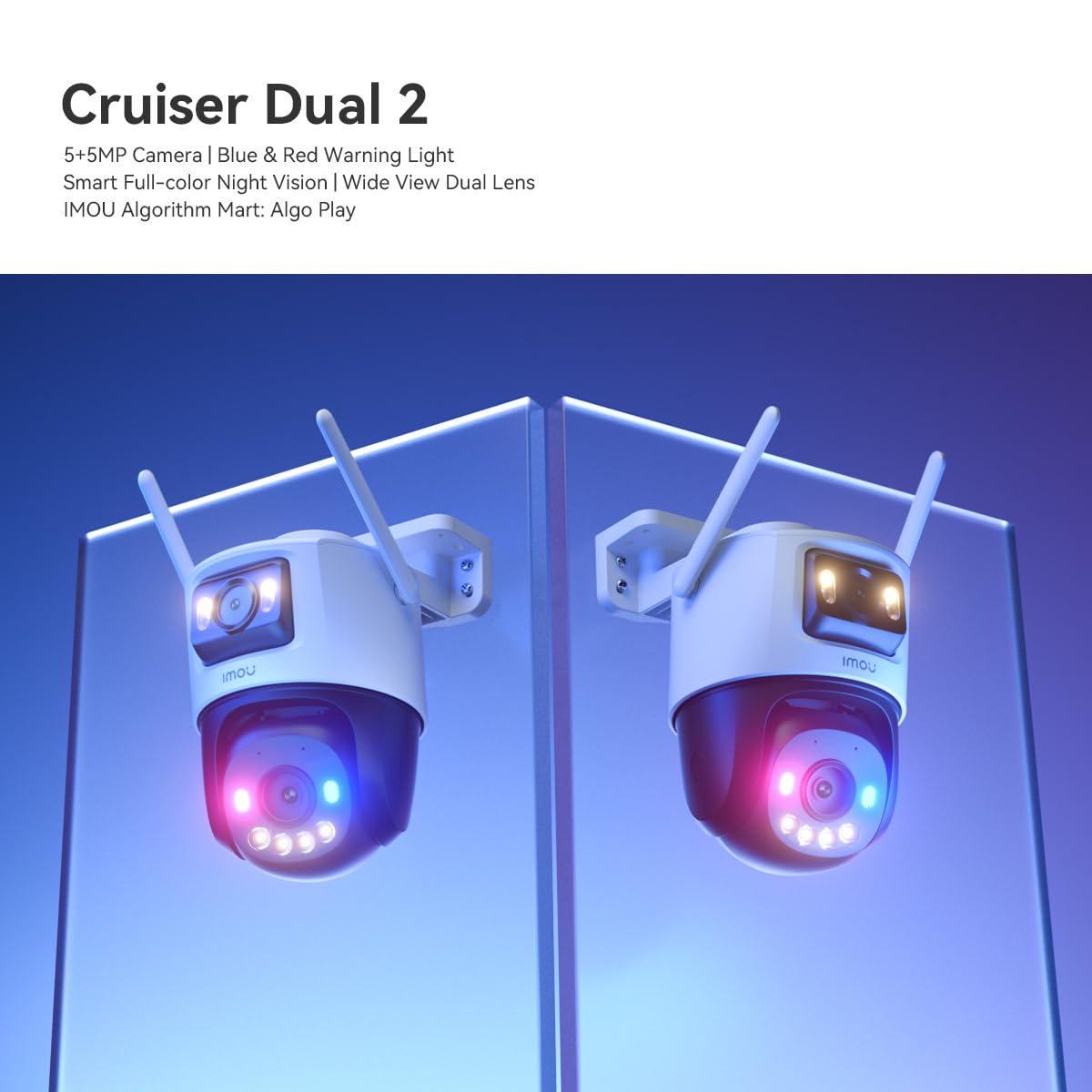 Imou Cruiser Dual 2 Dual-Lens Wi-Fi Outdoor Smart Camera, 10MP, Smart Tracking, Two-Way Talk