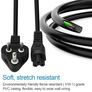 Storite 1.5M Black 3 Pin Laptop Power Cable 18AWG Universal Replacement for Charger Adapter Power Cord for Laptop
