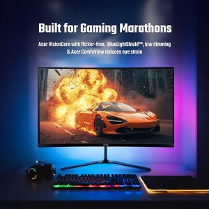 Acer Nitro ED270 X0 27 inch Full HD 1920×1080 VA Curved Gaming Monitor | 200 Hz Refresh | 1 ms VRB | AMD FreeSync Premium | HDR10, sRGB 99% | ZeroFrame | Tilt Adjust | HDMI & DisplayPorts | Black