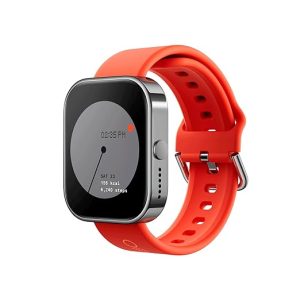 CMF by Nothing Watch Pro, 1.96 AMOLED,BT Calling with AI Noise Reduction, GPS, Metallic Grey Smartwatch (Orange Strap, Free Size)