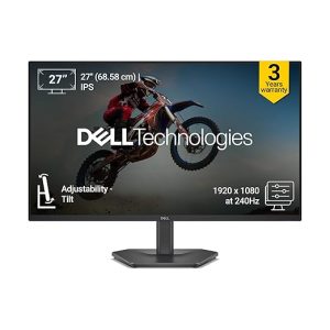 Dell SE2726HG 27" (68.58 cm) FHD Gaming Monitor | 240Hz Fast IPS | 0.5ms Response | AMD FreeSync Premium | HDR10 | 99% sRGB | Eye Comfort Certified | HDMI 2.1 & DP 1.4 Ports | Tilt Stand | Black