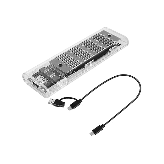 EVM M.2 SSD Enclosure USB 3.1 Gen 2 Type-C | NVMe SATA Dual Protocol | 10Gbps High Speed | Supports 2280 2260 2242 2230 | External SSD Case | 1 Year Warranty (EVM-CG-003)