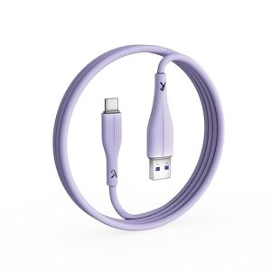 FINGERS COL-TypeC-02 Mobile Cable – USB to Type-C suitable for smartphones, Tablets and Type-C based devices, Fast Charging of up to 3.0 A Max & 480 Mbps Data Transfer (Soft Purple)