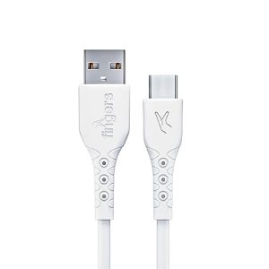 FINGERS FMC-TypeC-09, Sturdy Type-C USB Cable, Fast Charging (Supports up to 3.0 A-Max), 480mbps Data Transmission, 1m Length (White)