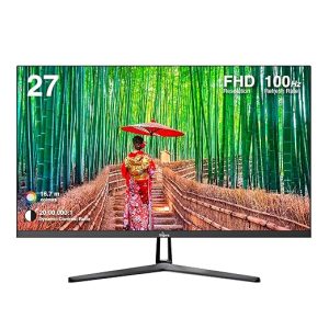 FINGERS Satin-2722 LED Monitor (27 Screen Size, 1920 x 1080 IPS FHD Resolution, Low Power Consumption, Anti-Glare Screen Display, HD Interface + VGA)-Black
