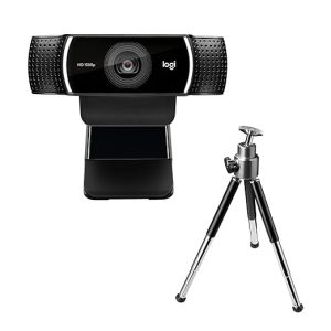 Logitech C922 Pro Stream Webcam, HD 1080p/30fps or HD 720p/60fps, Digital, Hyperfast Streaming, Stereo Audio, HD Light Correction, Autofocus, for YouTube, Twitch, XSplit - Black (960-001090)