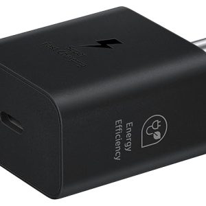Samsung Original 25W USB Type-C Travel Adaptor Without Cable for Google Pixel, Xiaomi, Motorola, iPhone, Samsung Galaxy Tab S/A Series, Galaxy S10/M54/M55/A80/A90/S25/S24, Black