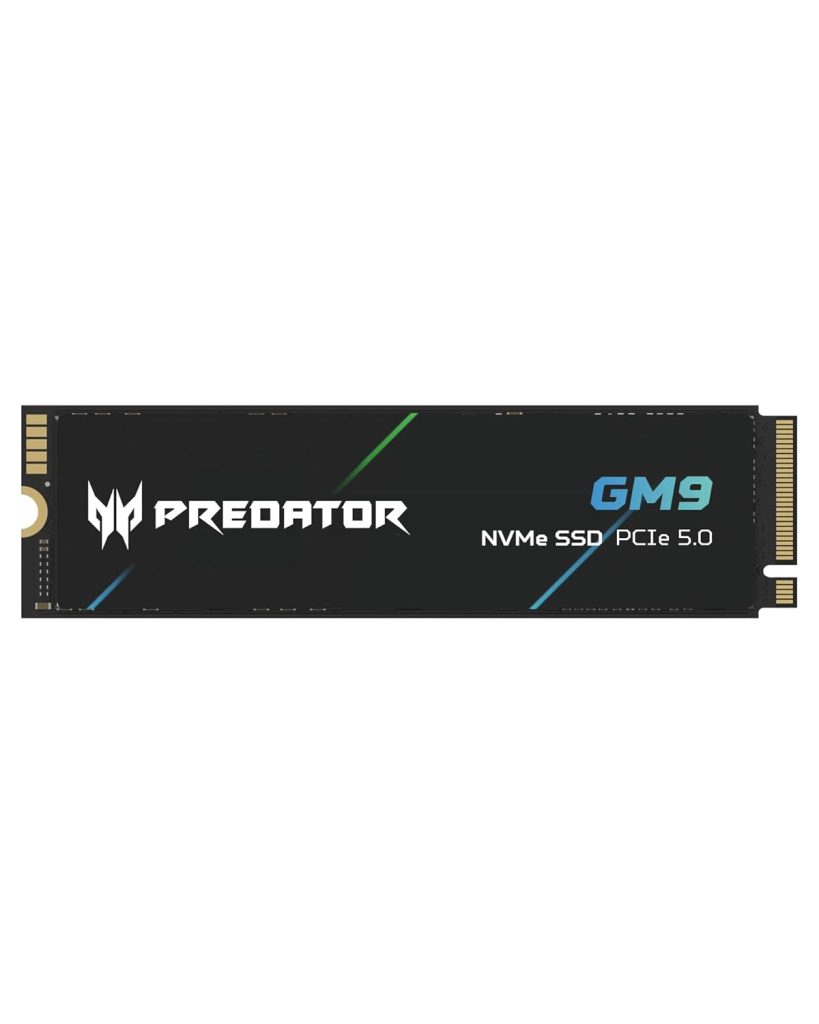 acer Predator GM9 M.2 Gen5 SSD 1TB, up to 14000 MB/s, NVMe 2.0 PCIe 5.0 Internal Solid State Drive for AI Workloads, Gaming & Content Creation, Compatible with DirectStorage, Laptop and Desktop PC