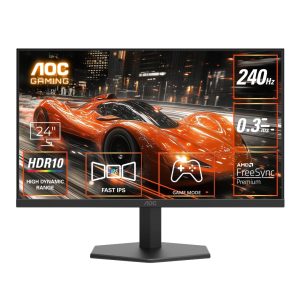 AOC 24G11ZE 23.8" FHD IPS Gaming Monitor - Black | 240Hz Refresh| 0.3ms MPRT, 1920 X 1080|Adaptive Sync| HDR10| 3-Sided Frameless| Low Input lag|Flicker Free| Low Blue Mode
